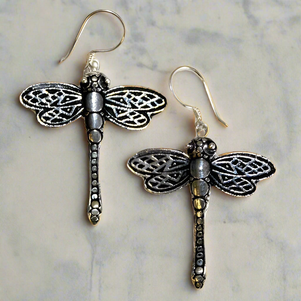 Silver Earrings - Dragonflies