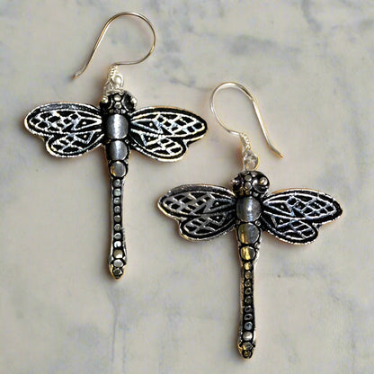 Silver Earrings - Dragonflies