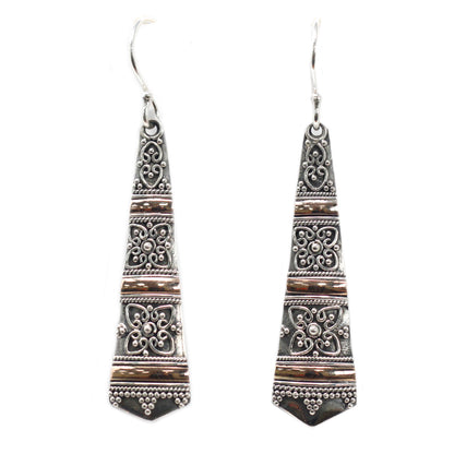 Silver & Gold Earring - Tribal Drops